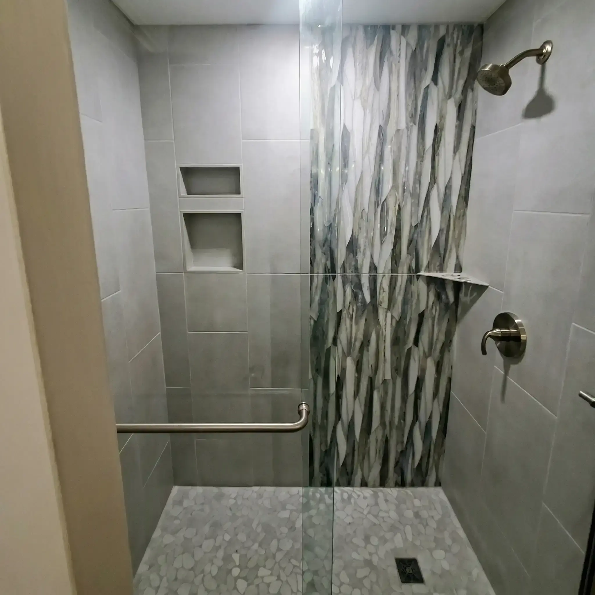 Walk-in shower renovation by A Good Tree Service & Construction in Brookings Oregon